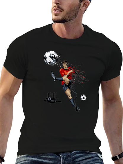 Soccer Player Graphic Tee - Black