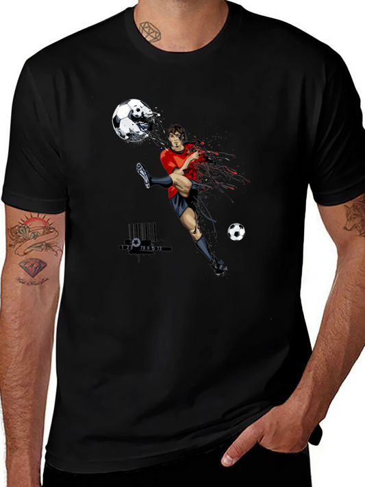 Soccer Player Graphic Tee - Black
