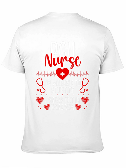 PCU Nurse Allergic to Stupidity Sarcasm T-Shirt