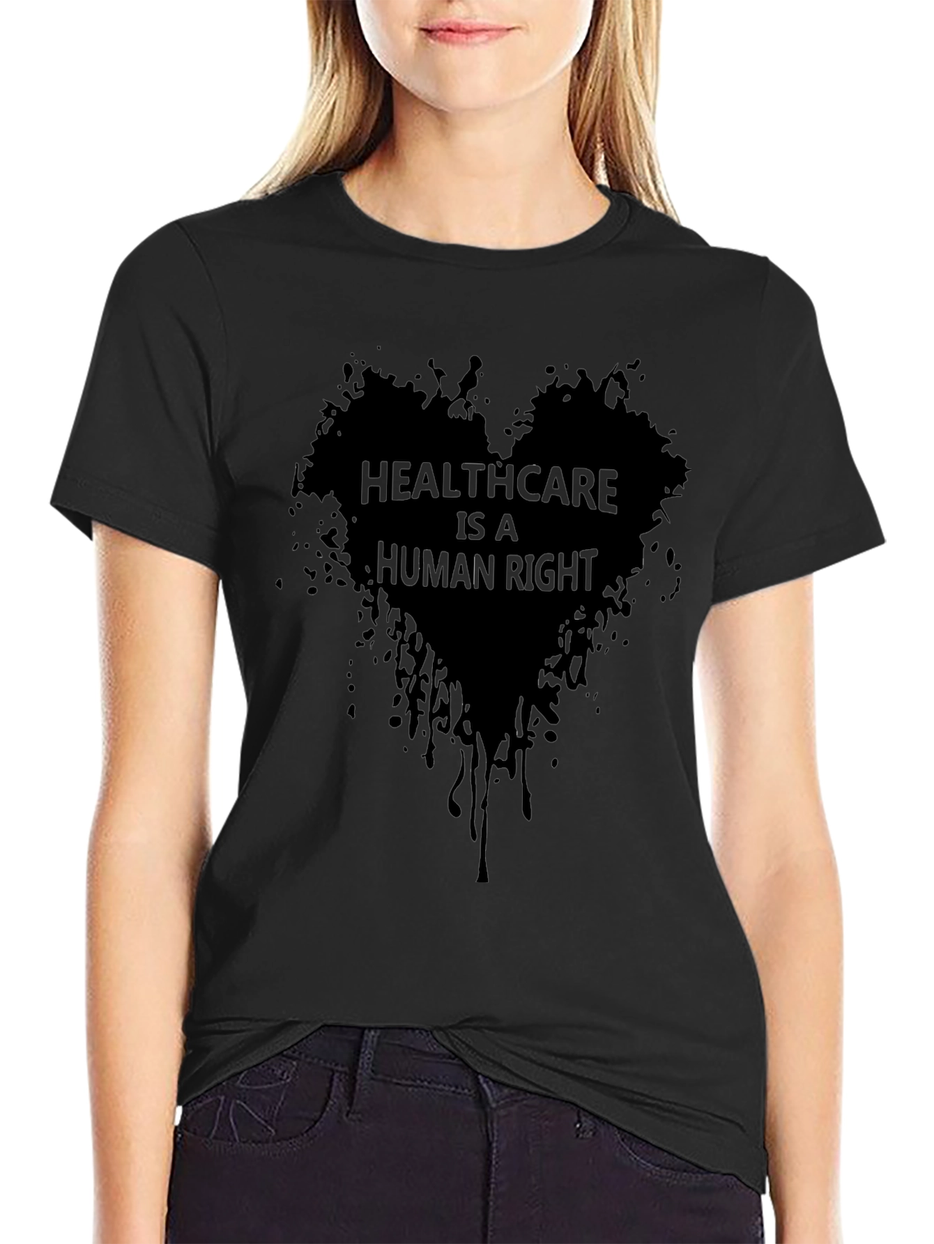 Healthcare is a Human Right Black Tee