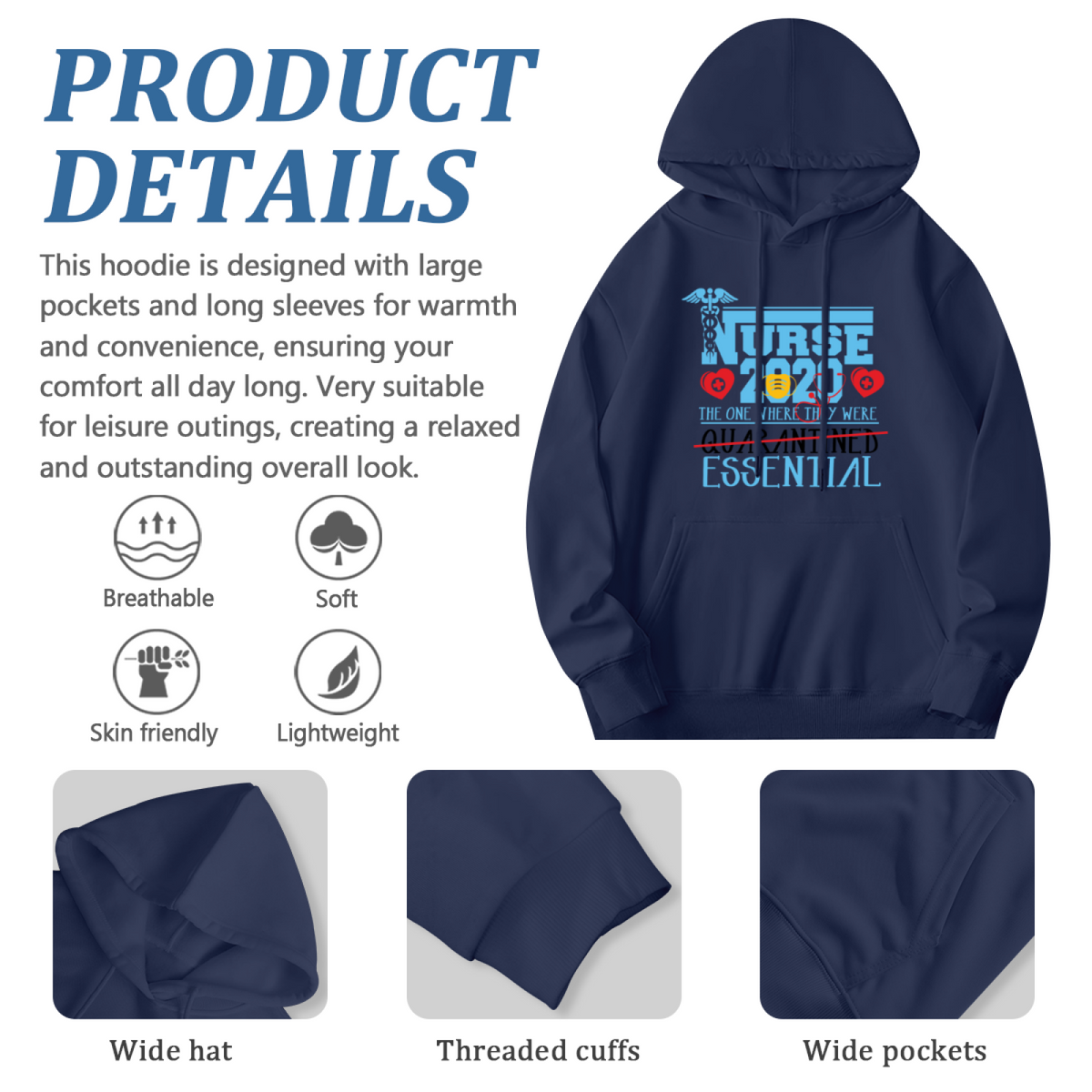 Cool Graphic Hoodie - Nurse Quarantine 2020