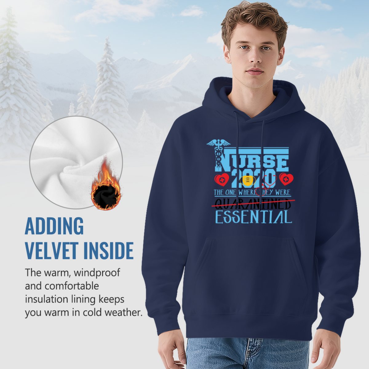 Cool Graphic Hoodie - Nurse Quarantine 2020