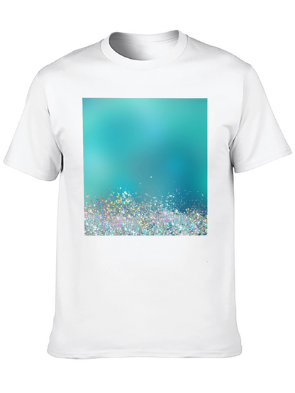 Aqua Glitter Design Black T-Shirt