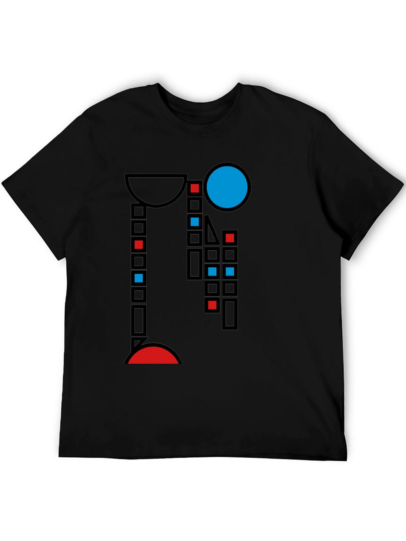 Abstract Geometric T-Shirt - Black