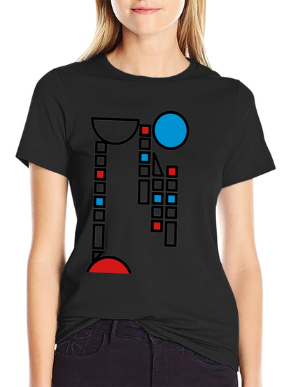 Abstract Geometric T-Shirt - Black