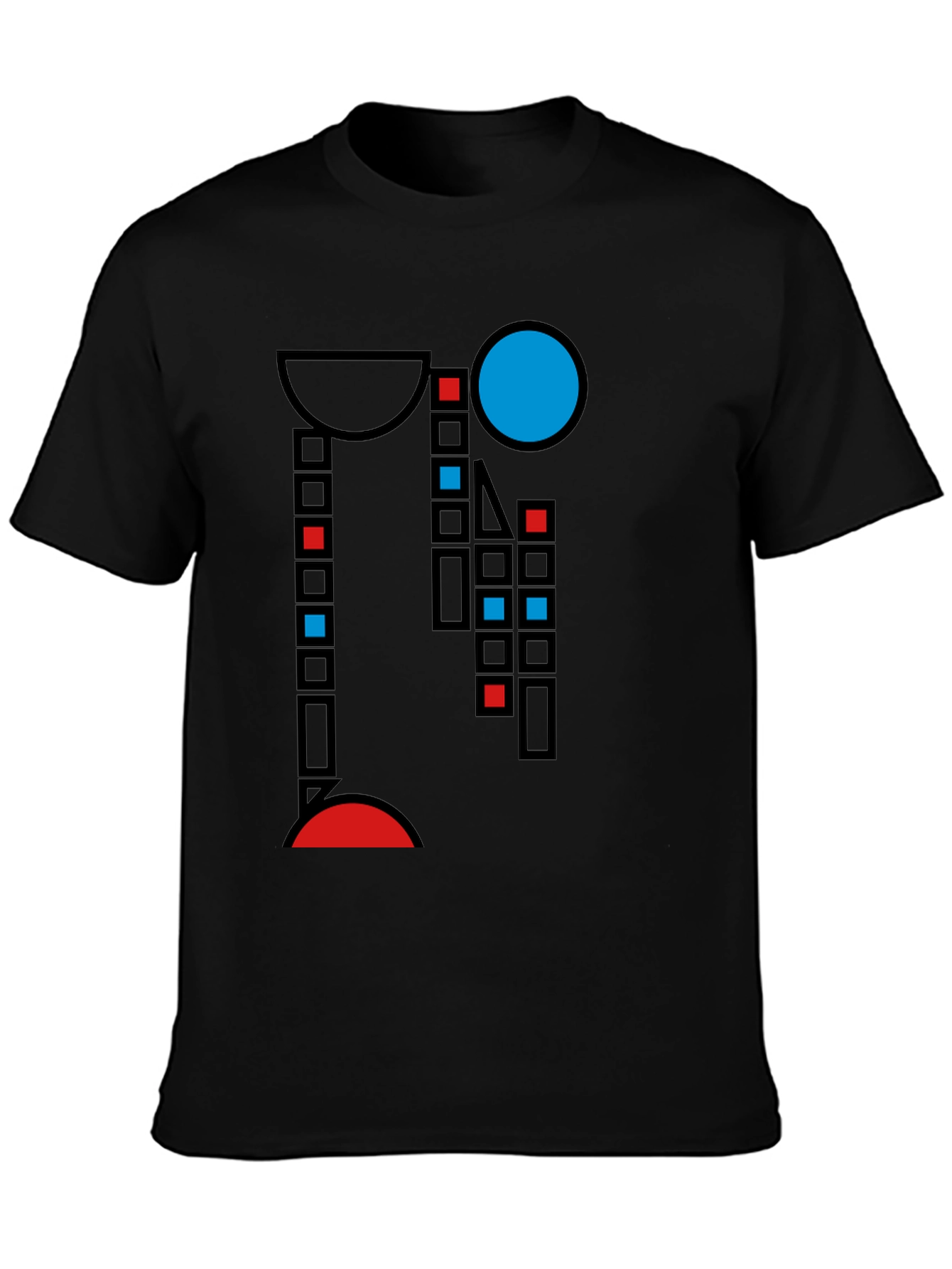 Abstract Geometric T-Shirt - Black