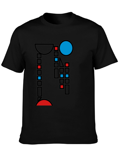 Abstract Geometric T-Shirt - Black