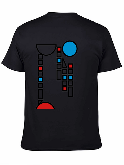 Abstract Geometric T-Shirt - Black