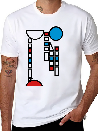 Abstract Geometric T-Shirt - Black