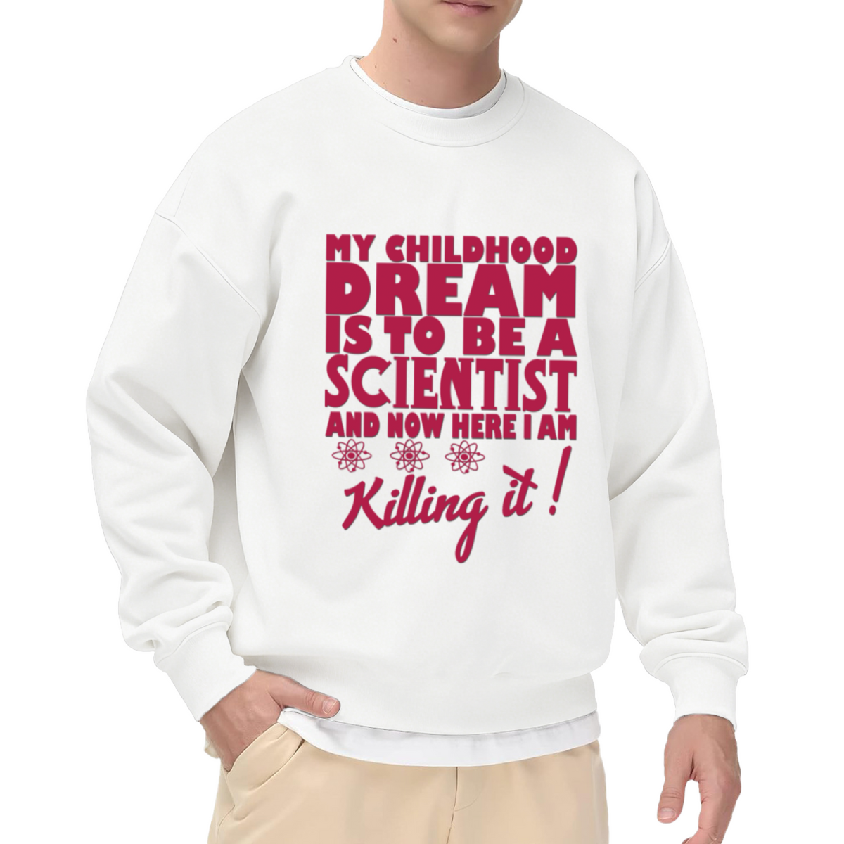 Childhood Dream Scientist Crewneck Sweatshirt - Funny Science Chemistry Pullover