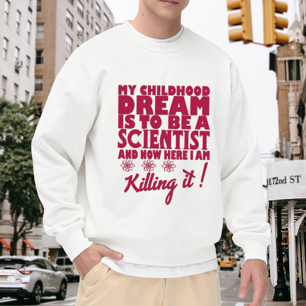 Childhood Dream Scientist Crewneck Sweatshirt - Funny Science Chemistry Pullover