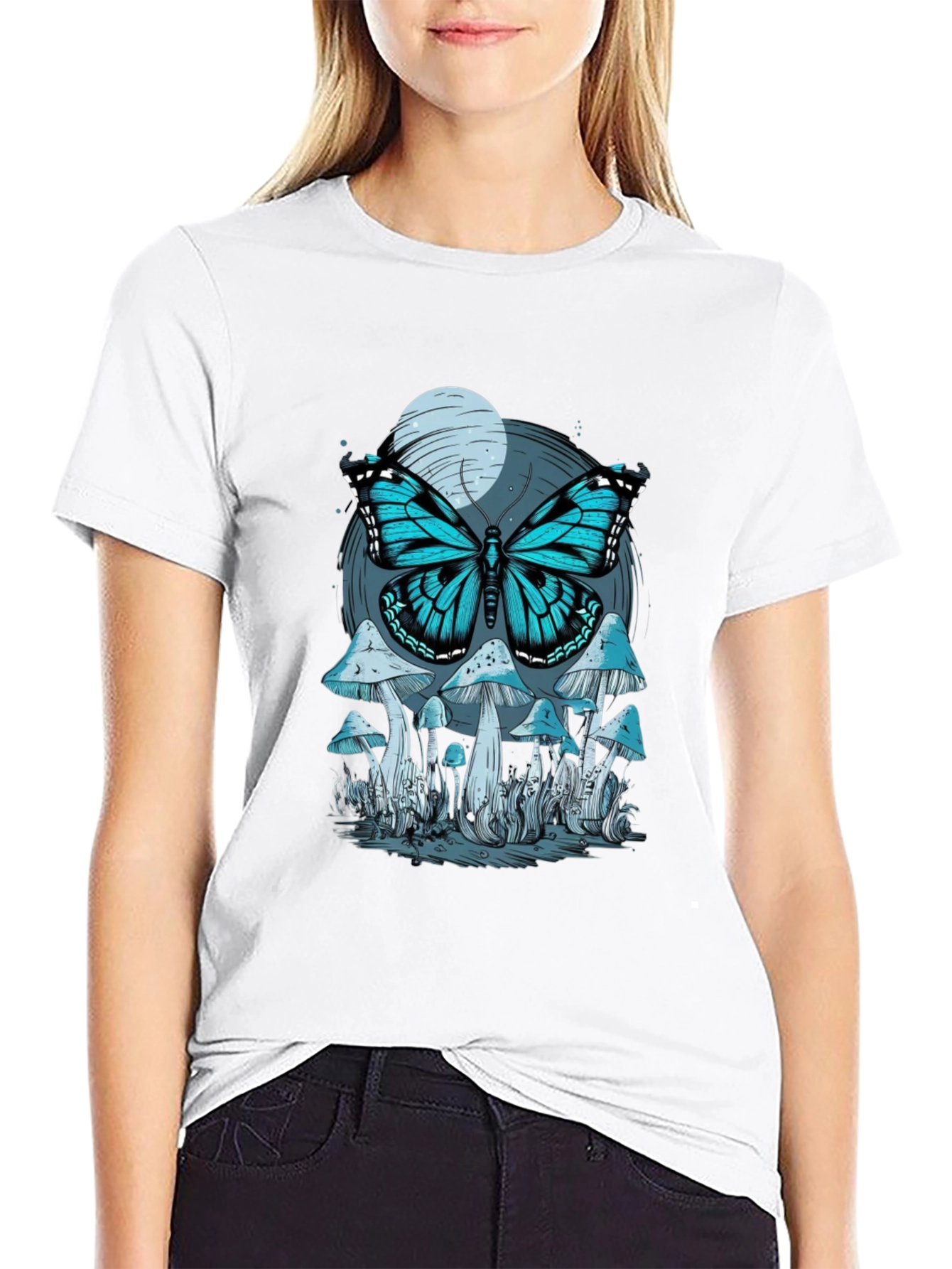 Butterfly Mushroom Graphic Tee