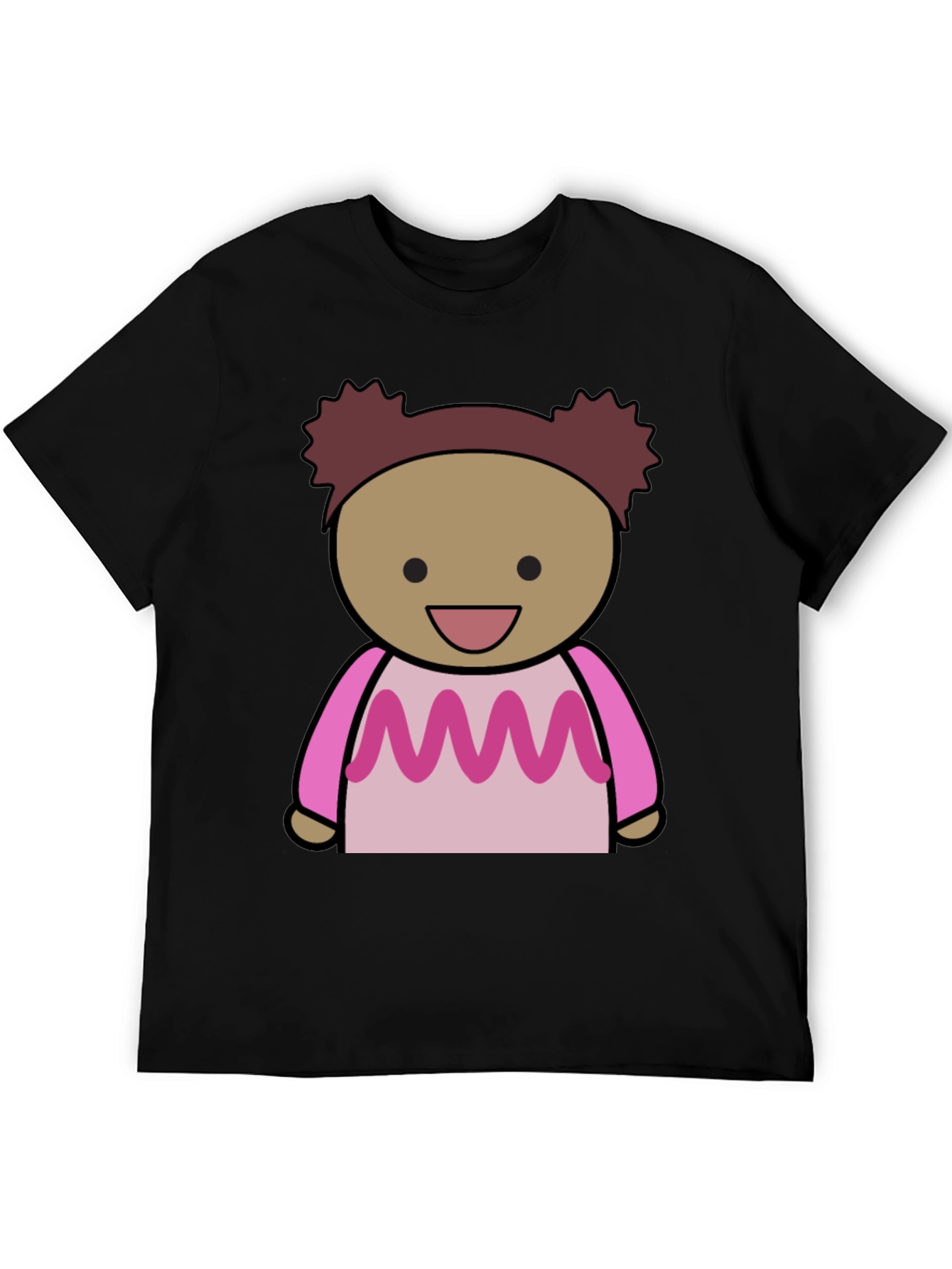 Cartoon Character Graphic Print Black Tee