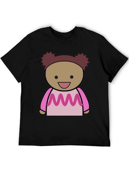 Cartoon Character Graphic Print Black Tee