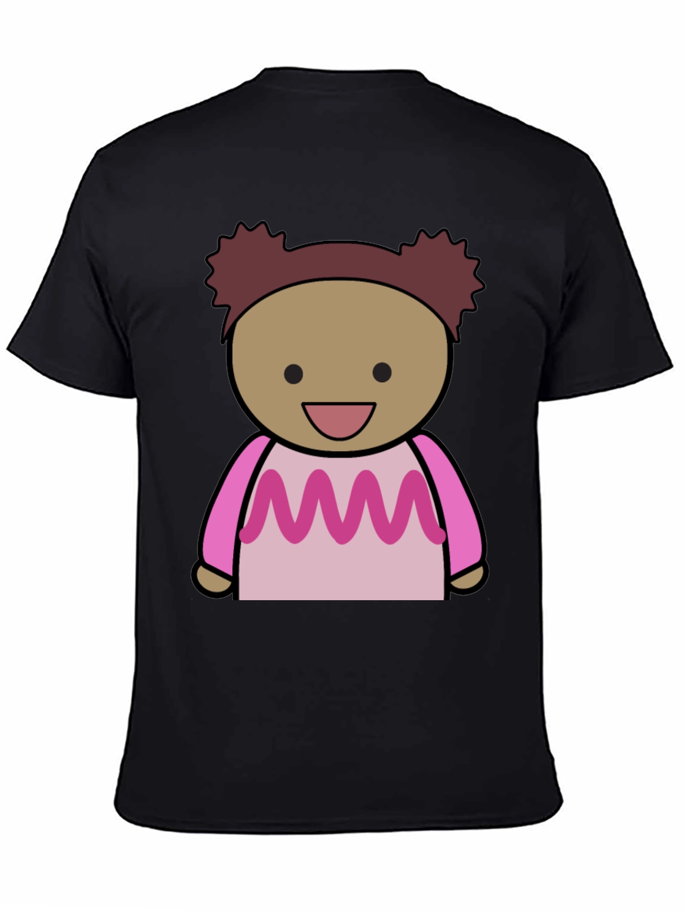 Cartoon Character Graphic Print Black Tee