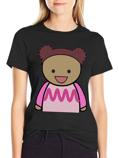 Cartoon Character Graphic Print Black Tee