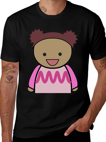 Cartoon Character Graphic Print Black Tee