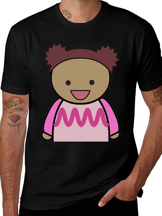 Cartoon Character Graphic Print Black Tee