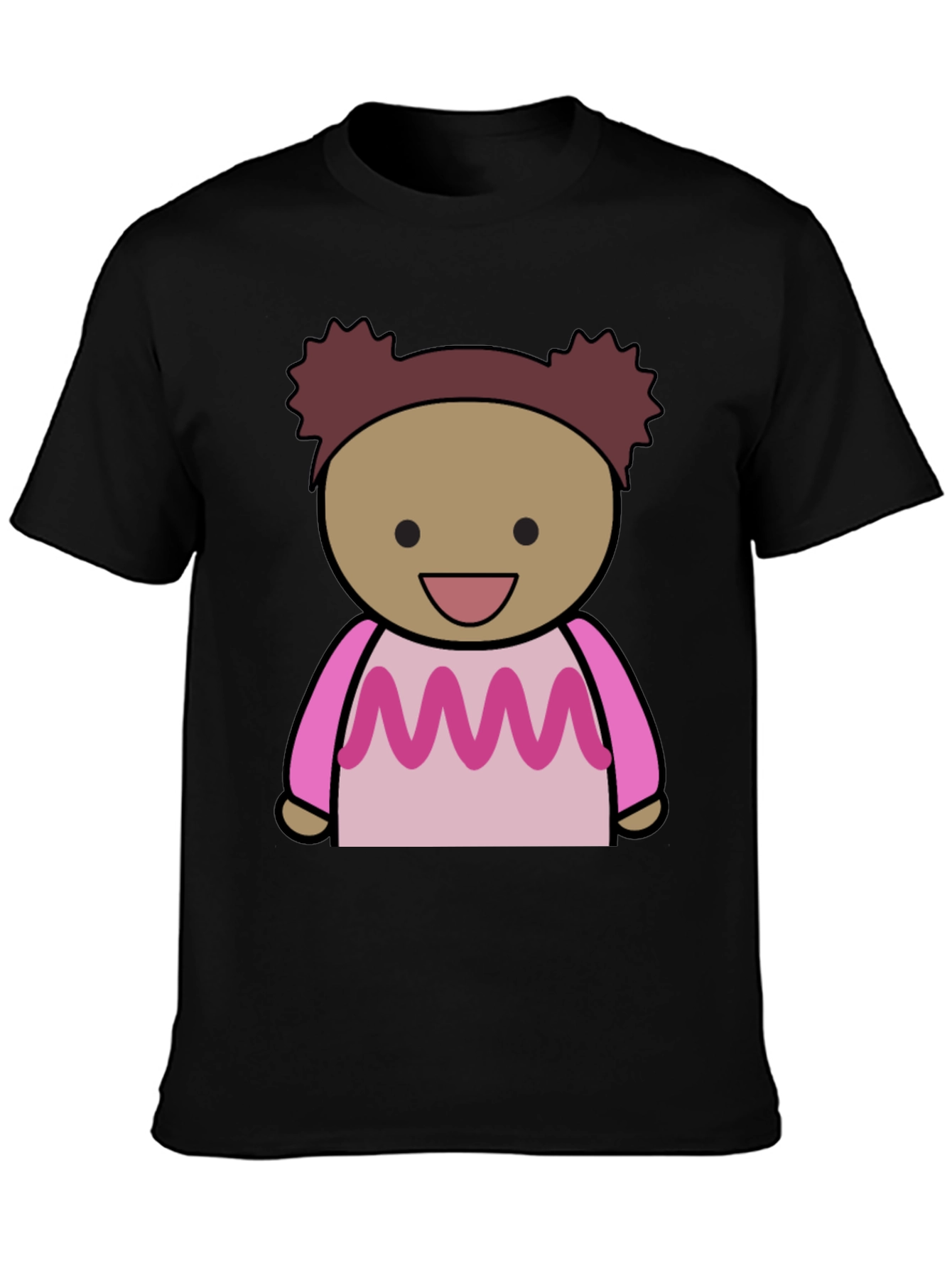 Cartoon Character Graphic Print Black Tee