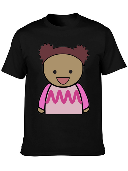 Cartoon Character Graphic Print Black Tee