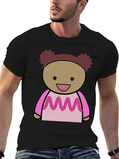 Cartoon Character Graphic Print Black Tee