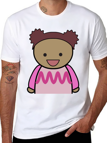 Cartoon Character Graphic Print Black Tee