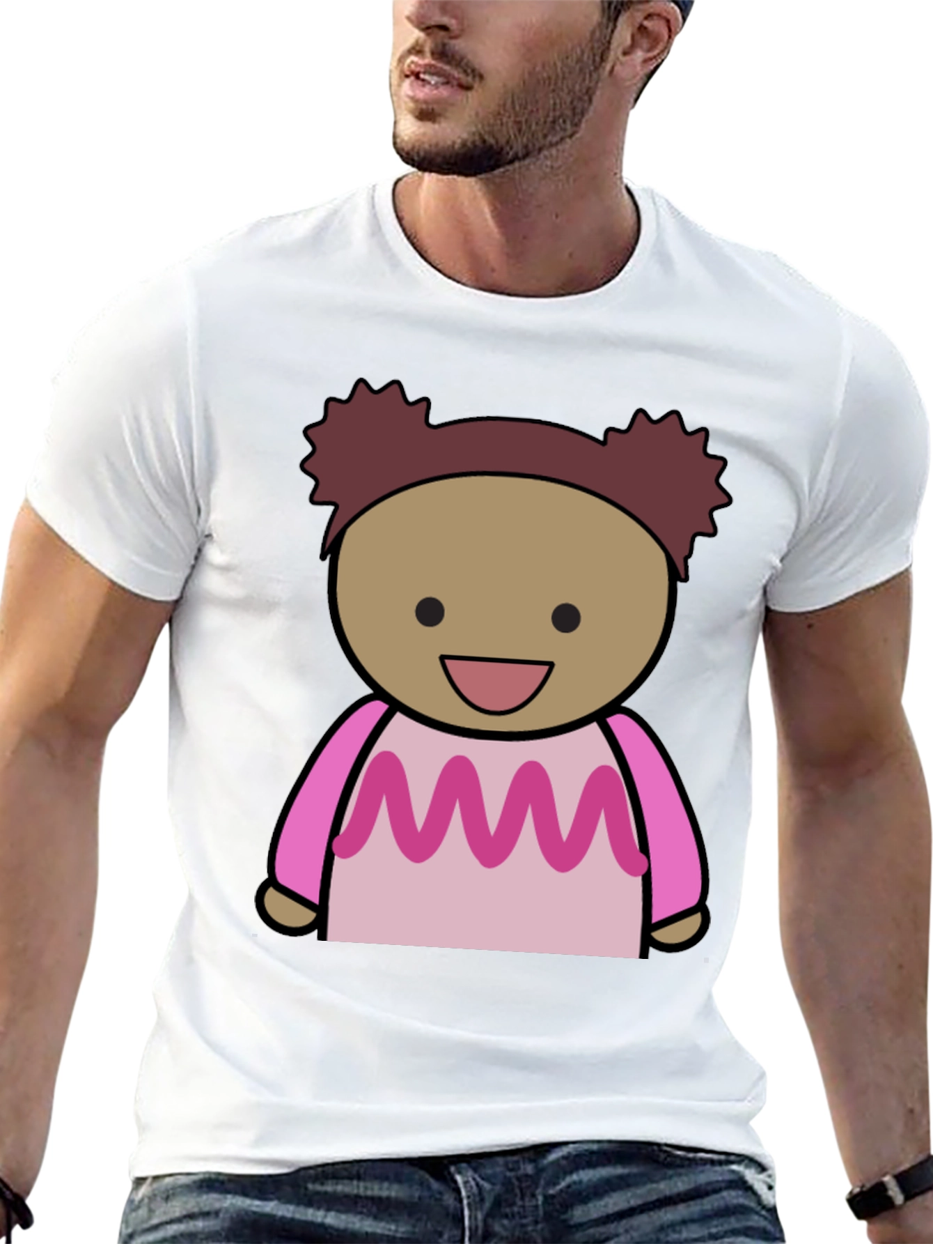 Cartoon Character Graphic Print Black Tee