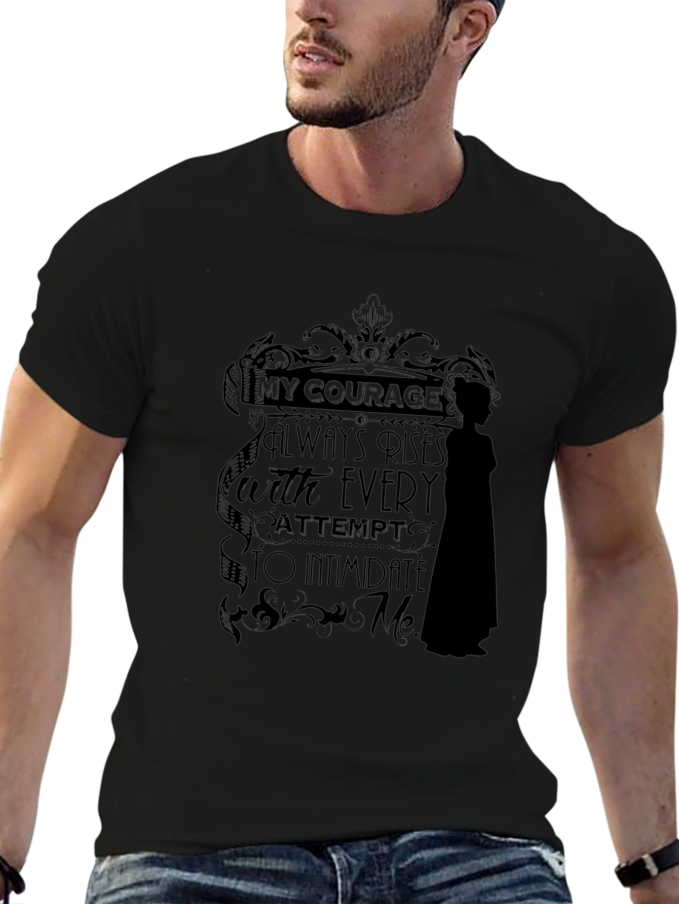 Courage Statement Black T-Shirt