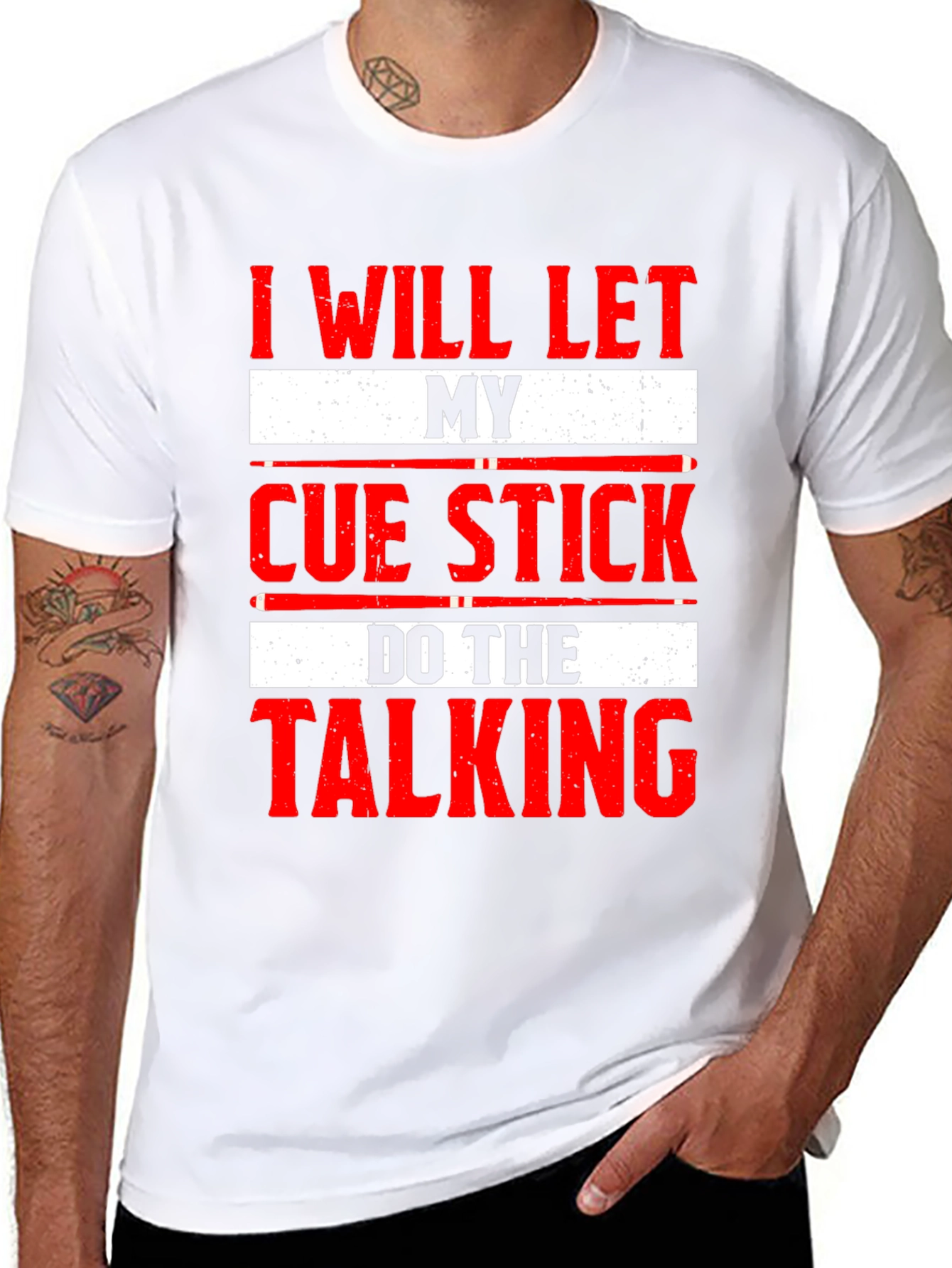Cue Stick Talking T-Shirt - Billiards Player Tee