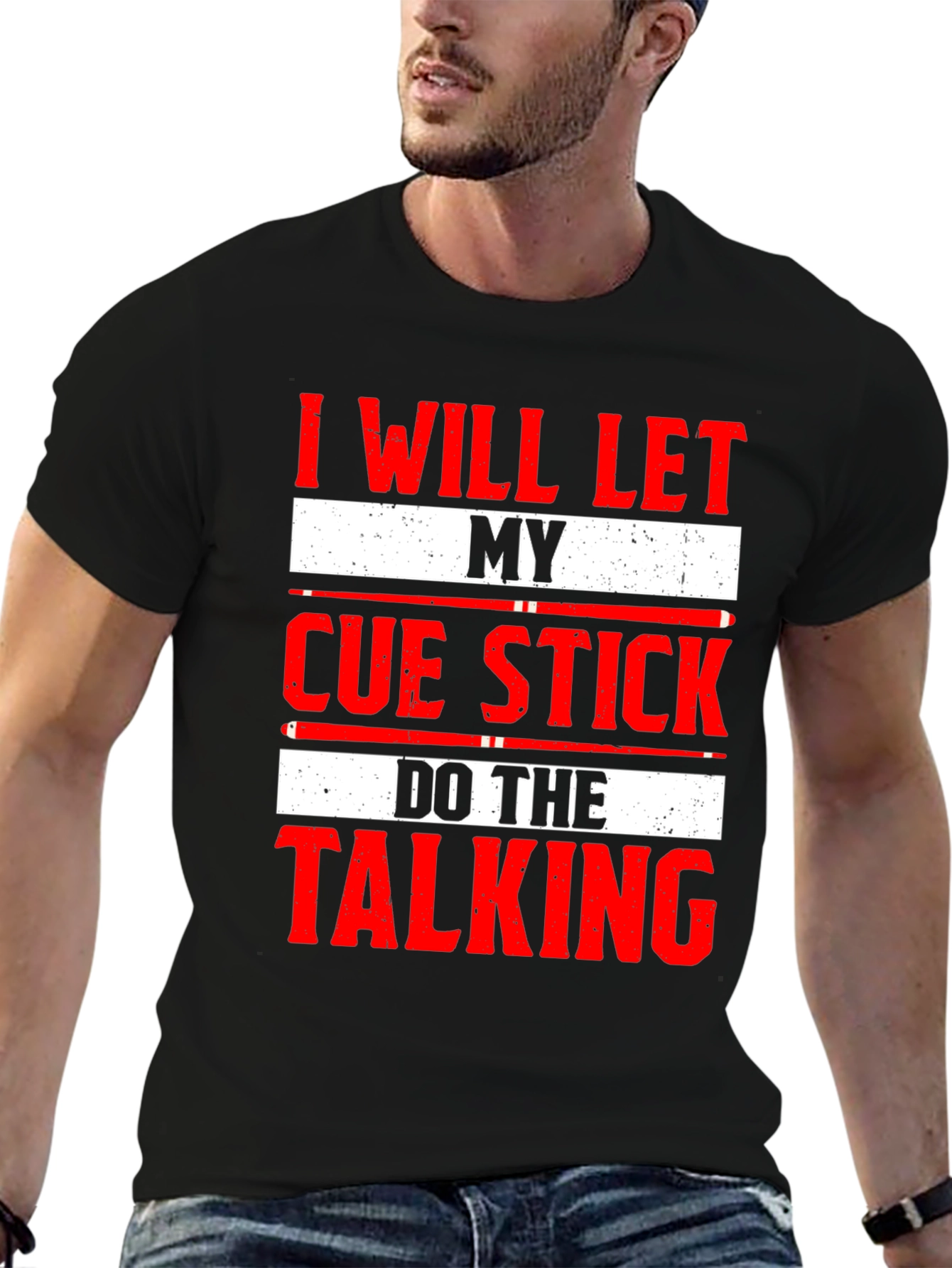 Cue Stick Talking T-Shirt - Billiards Player Tee