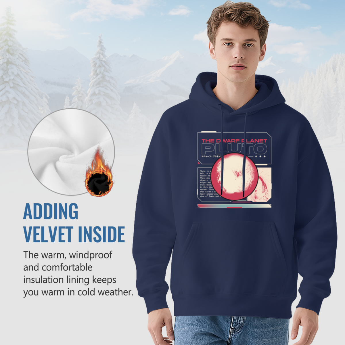 The Dwarf Planet Pluto Sci-Fi Astronomy Hoodie