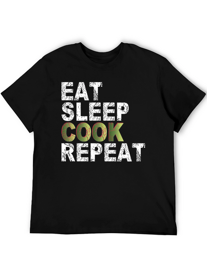 Eat Sleep Cook Repeat Graphic T-Shirt