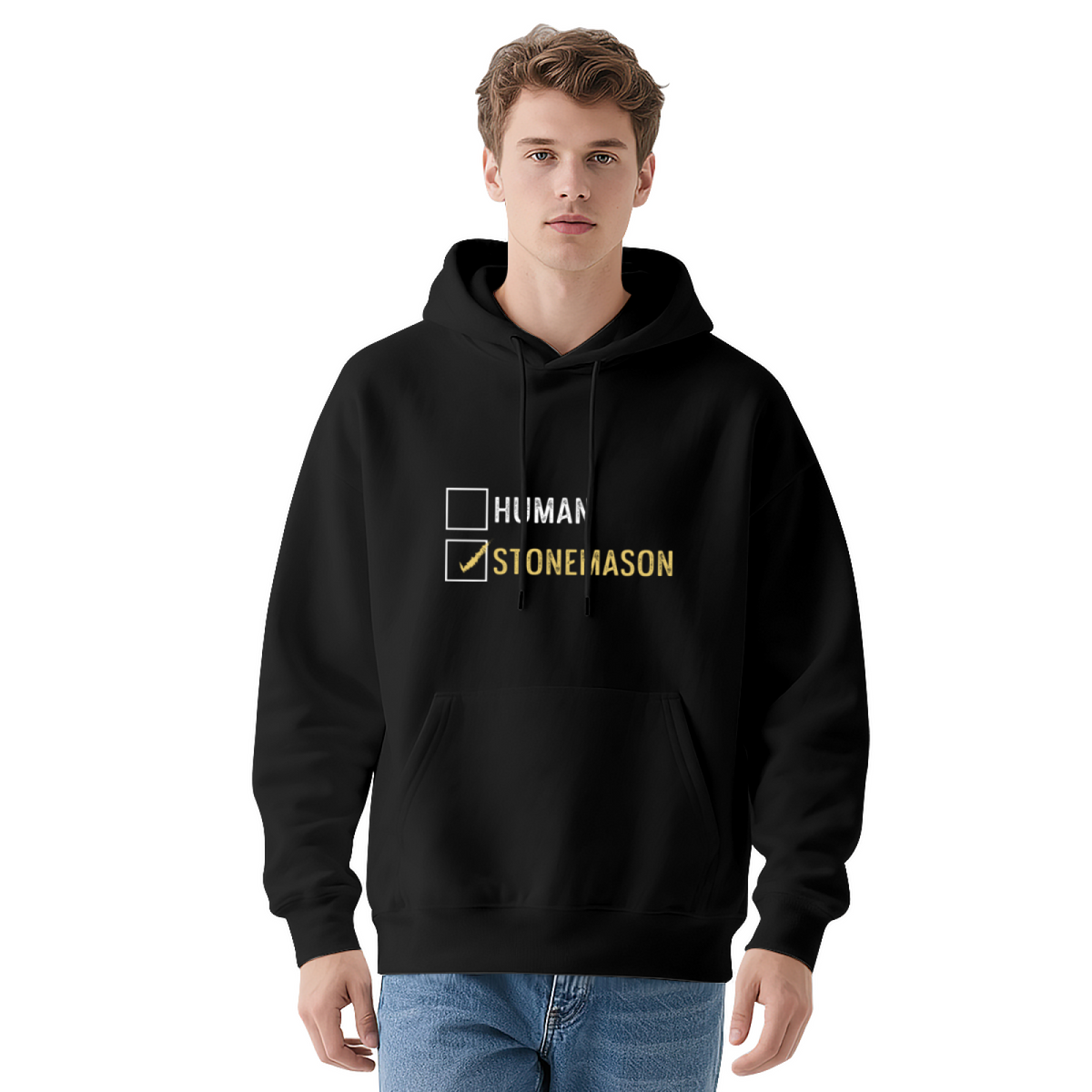 Stonemason vs Human Checkbox Hoodie
