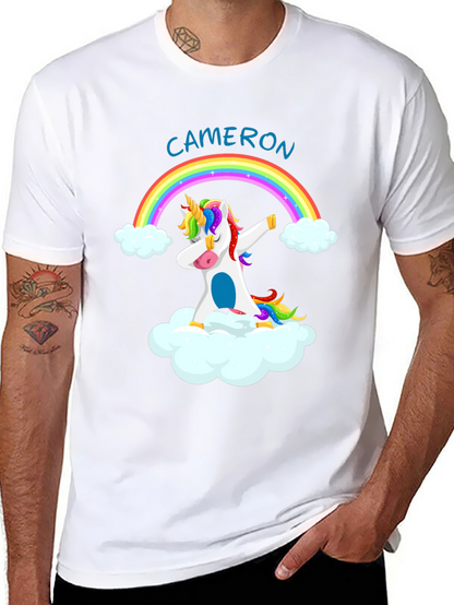 Cameron Unicorn Dabbing Rainbow T-Shirt