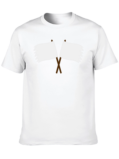 Black T-Shirt with Surrender Flag Design