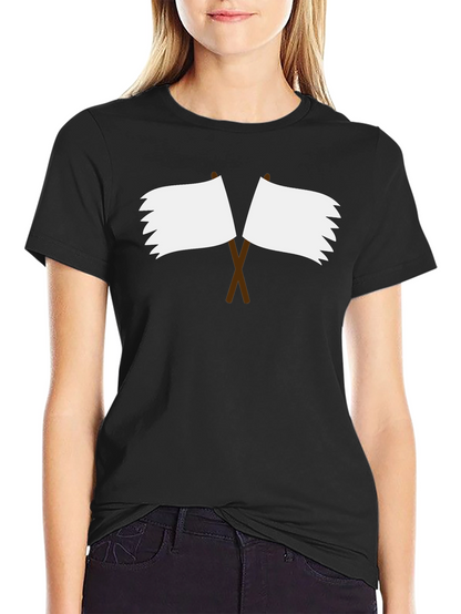 Black T-Shirt with Surrender Flag Design