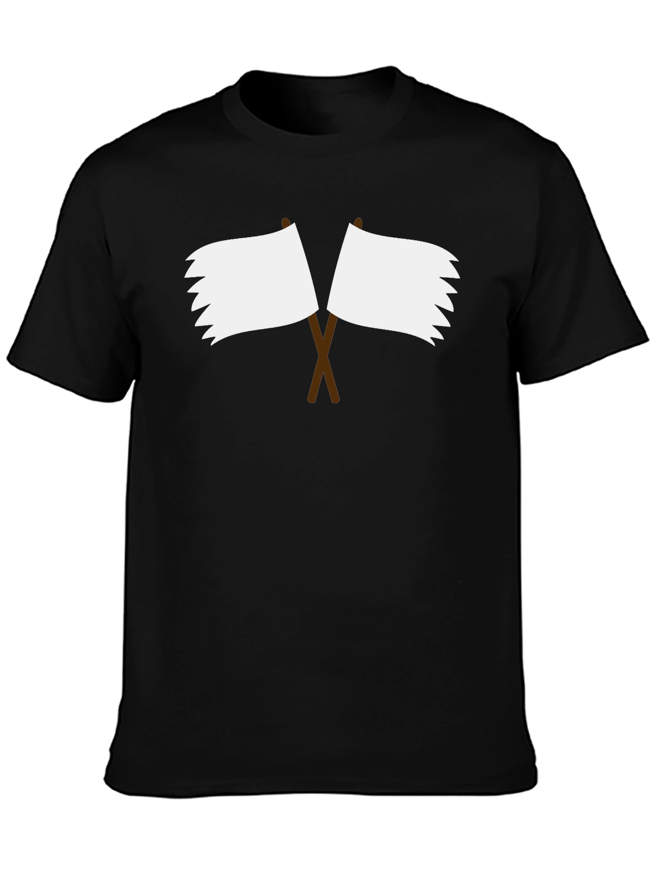 Black T-Shirt with Surrender Flag Design