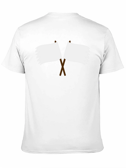 Black T-Shirt with Surrender Flag Design