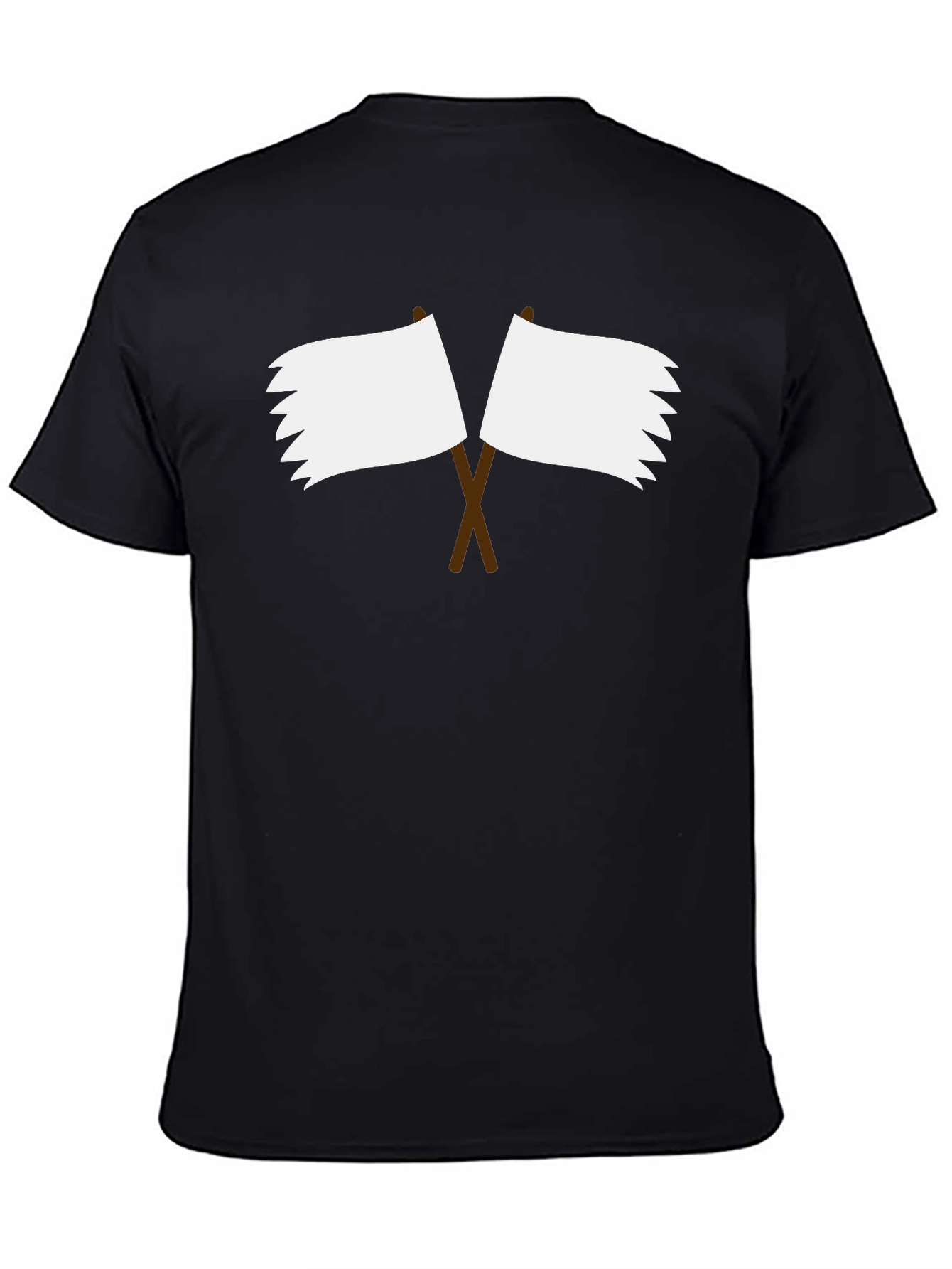 Black T-Shirt with Surrender Flag Design