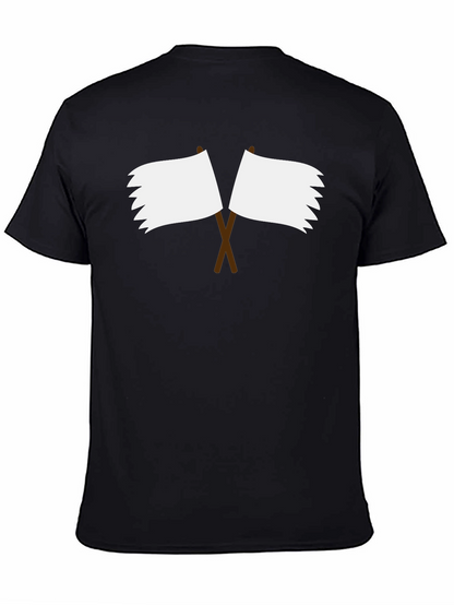 Black T-Shirt with Surrender Flag Design