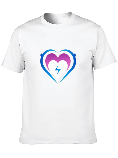 Heart Electric Bolt Graphic Tee - Black
