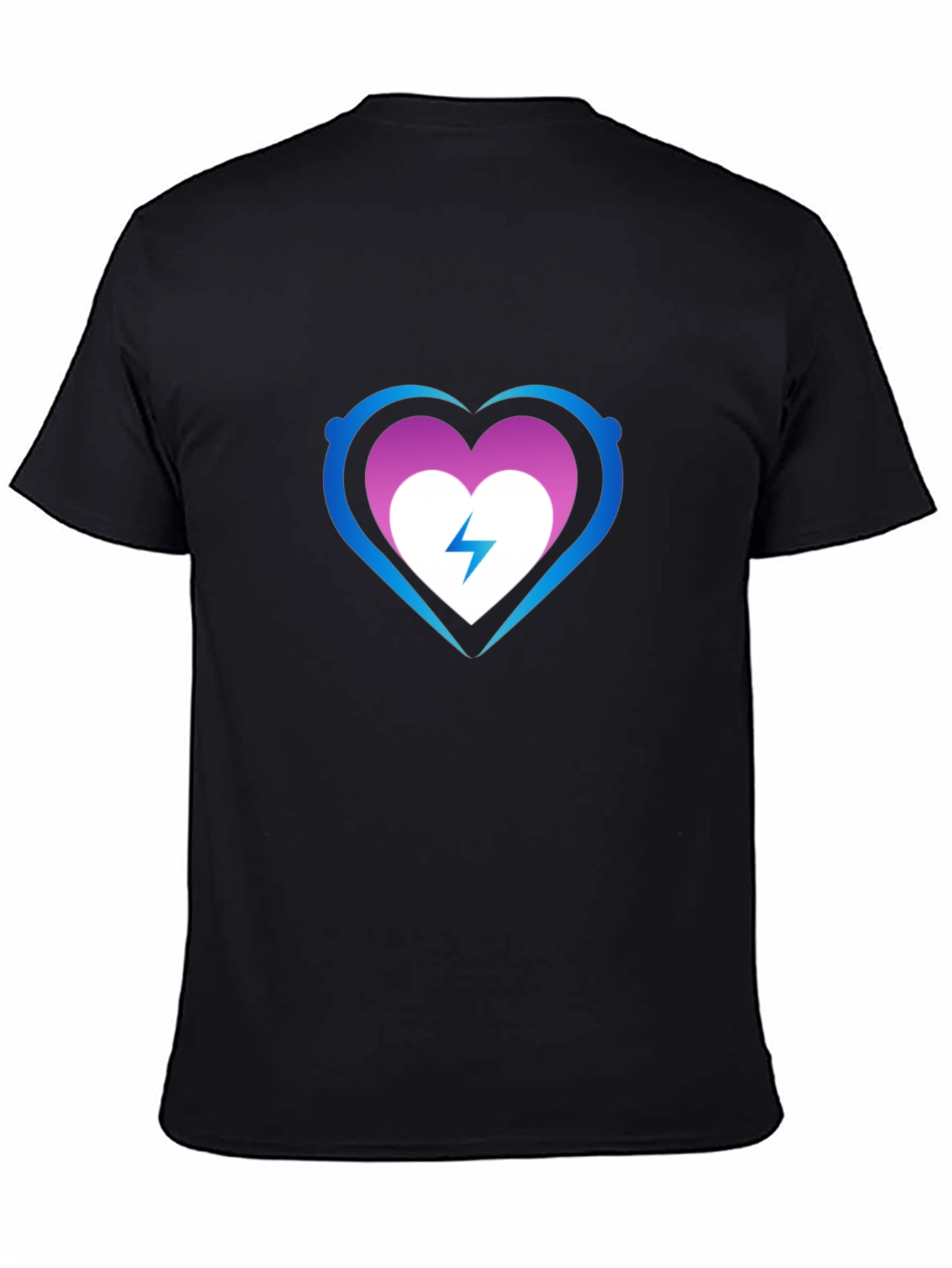 Heart Electric Bolt Graphic Tee - Black
