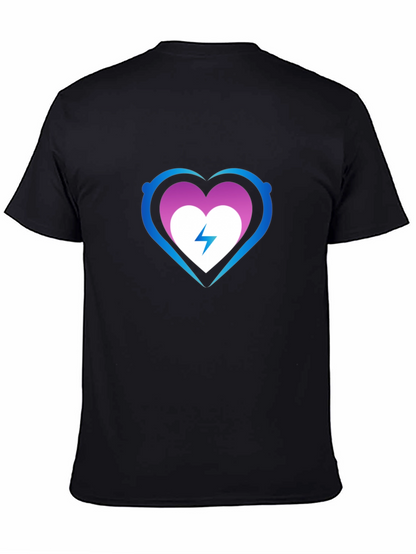 Heart Electric Bolt Graphic Tee - Black