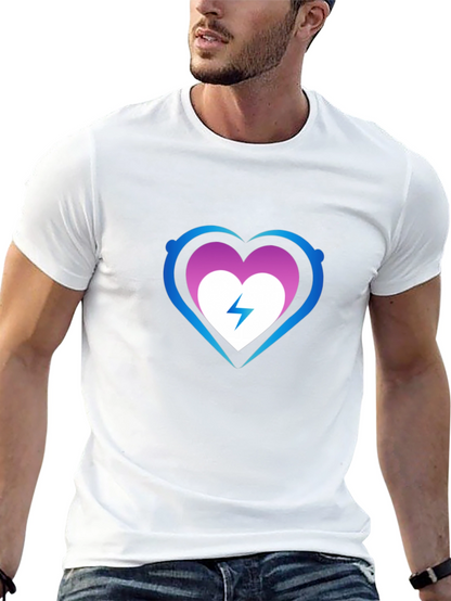 Heart Electric Bolt Graphic Tee - Black