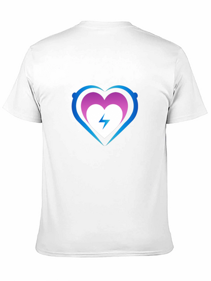 Heart Electric Bolt Graphic Tee - Black