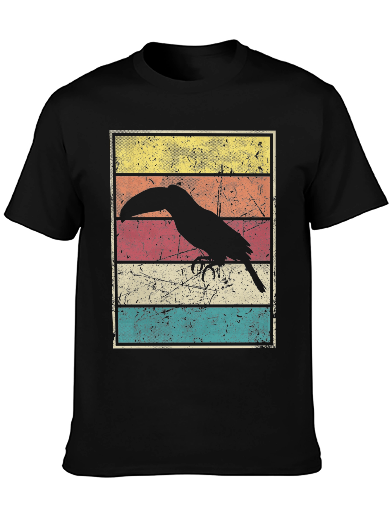 Retro Toucan Graphic Tee - Black