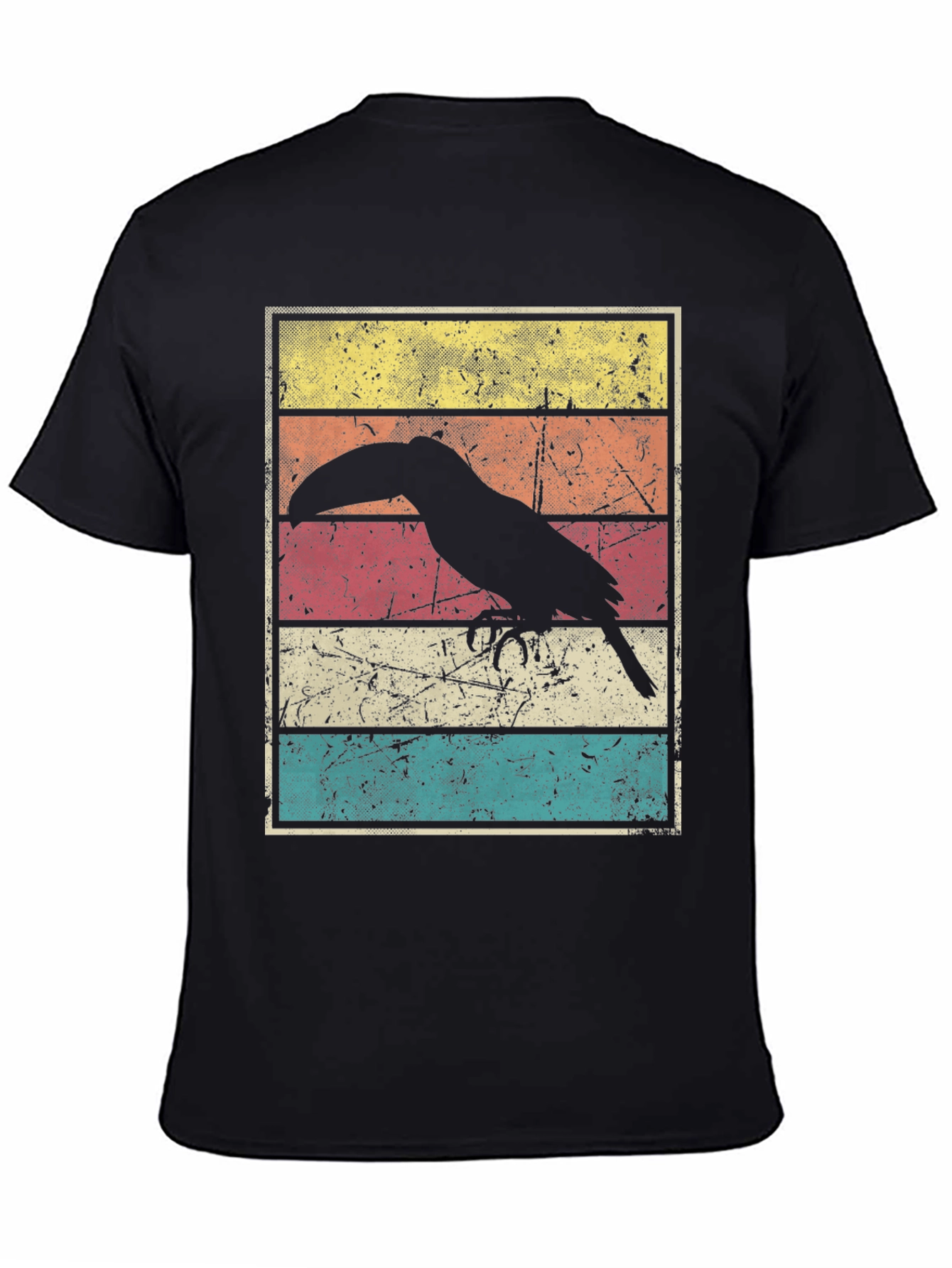 Retro Toucan Graphic Tee - Black