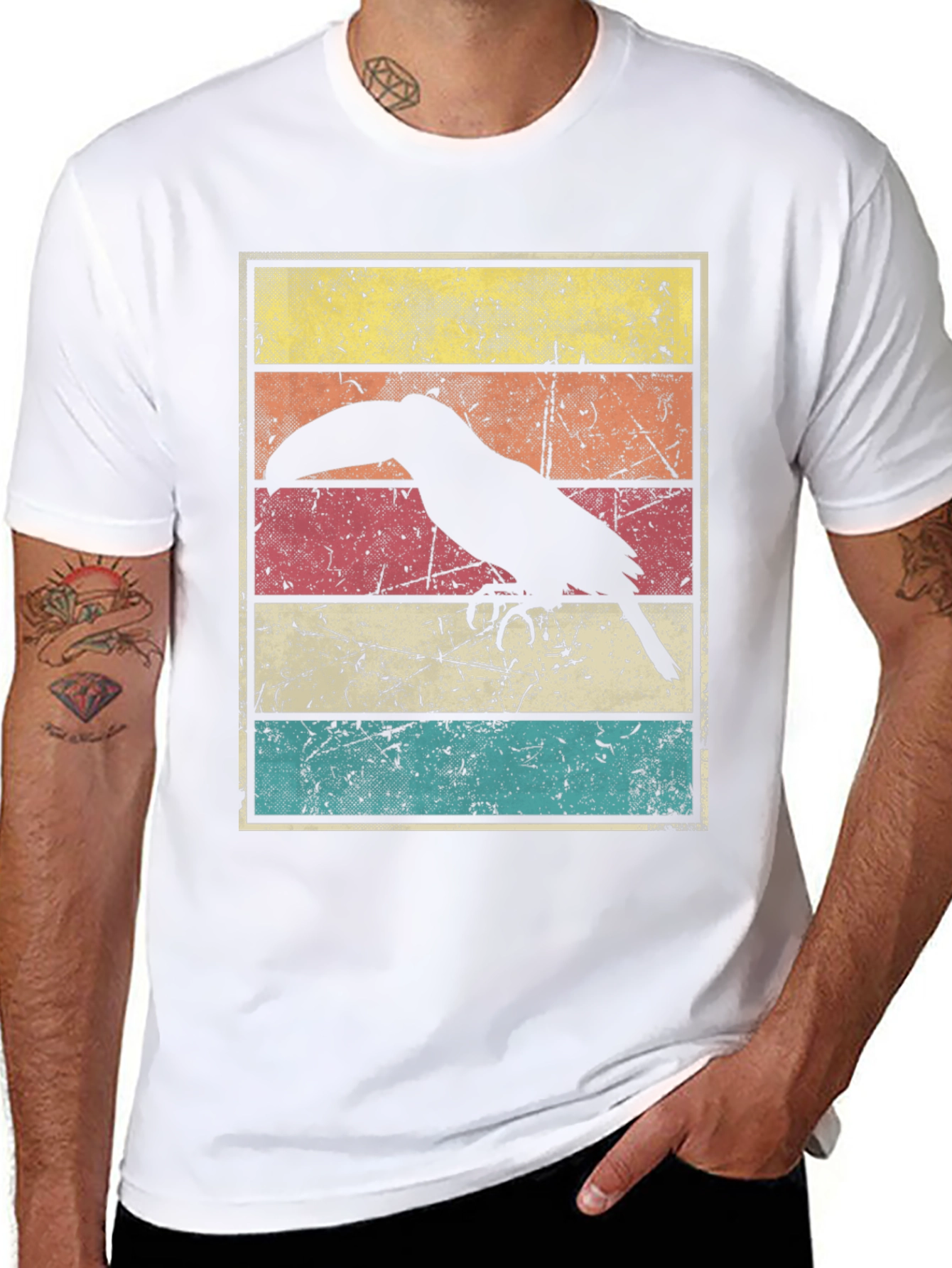 Retro Toucan Graphic Tee - Black
