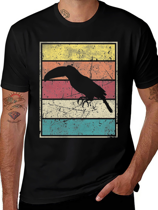 Retro Toucan Graphic Tee - Black
