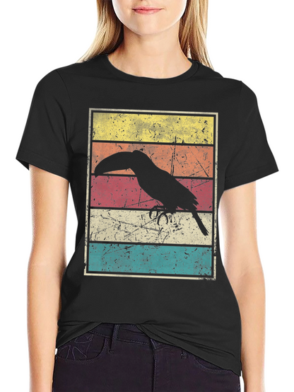 Retro Toucan Graphic Tee - Black